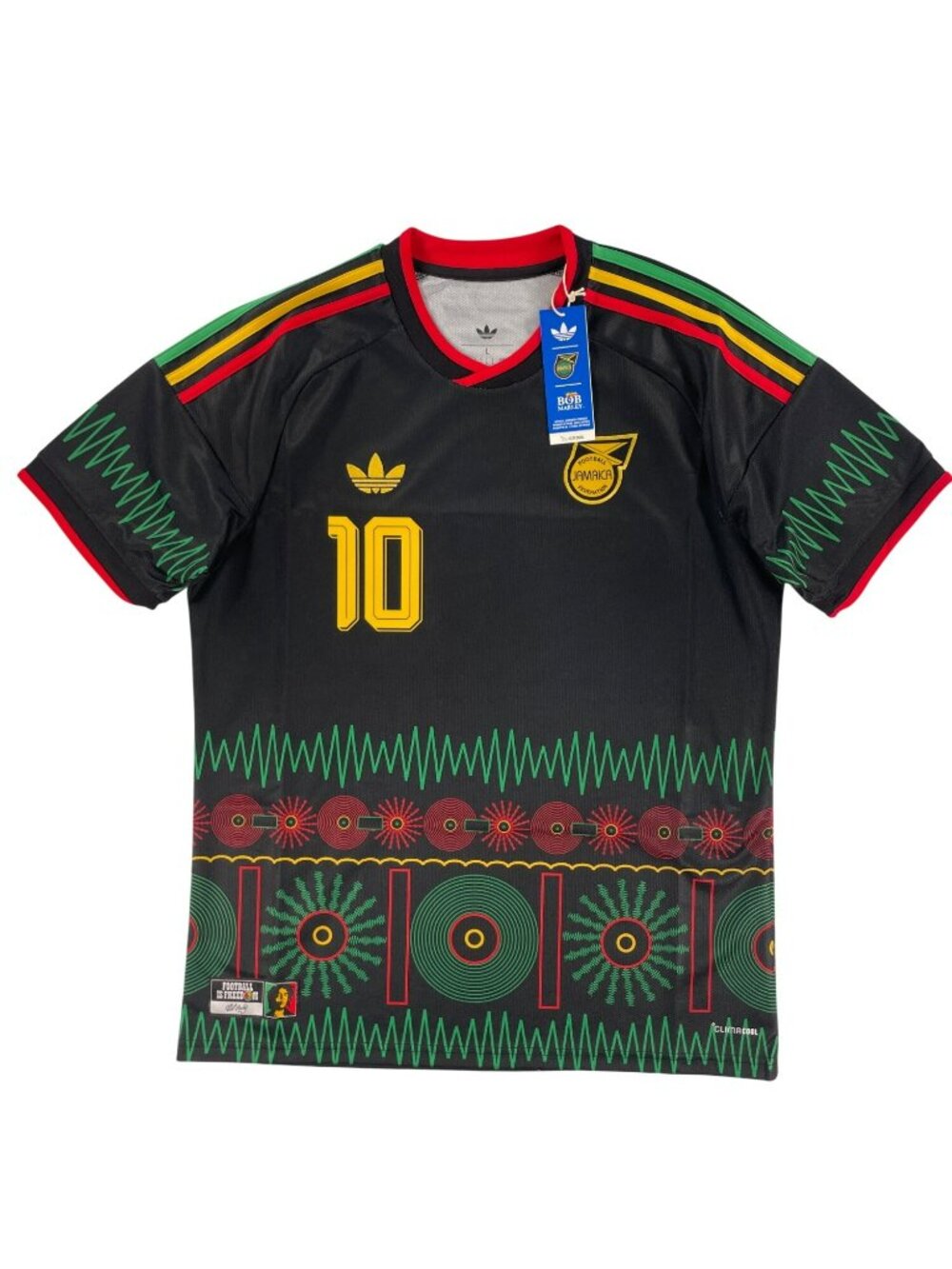 Adidas X Bob Marley #10 2026 Jamaica Away Replica Jersey Black Men's Size L NEW